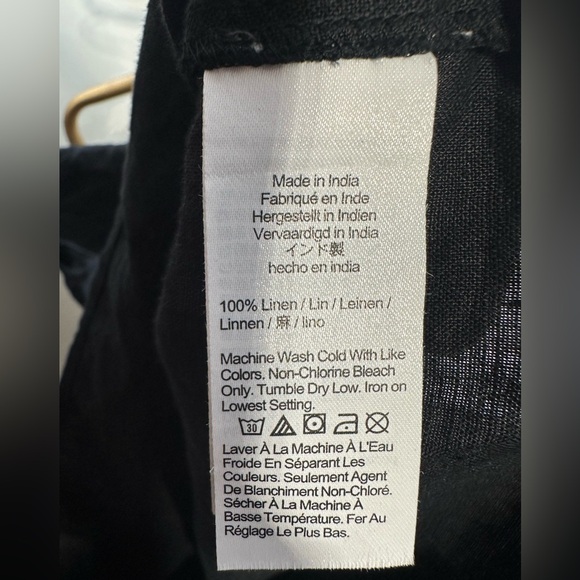 J. Crew Black Ruffle Neck Sleeveless Linen Blouse Size XL EUC - Picture 4 of 4